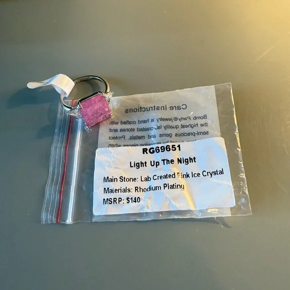 BP Bomb Party OG Ring Size 8 Pink Ice Rhodium Light Up The Night - Picture 4 of 4